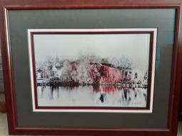 Sandy Martin Red Barn Reflections Print - Framed