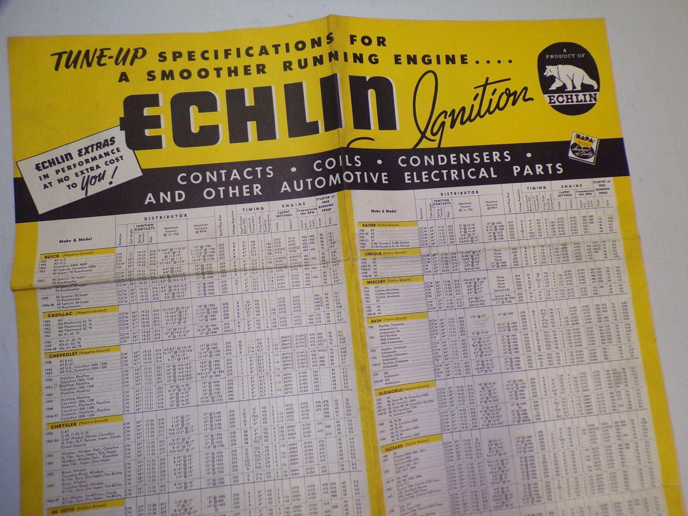 Echlin Ignition Information Chart