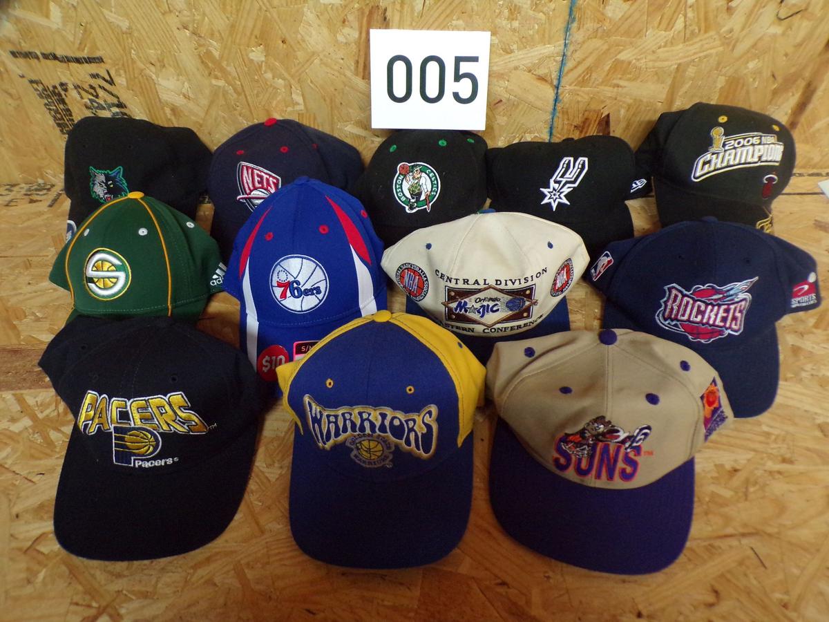 12 NBA hats