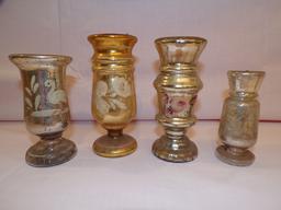 4 Piece Mercury Glass Vases