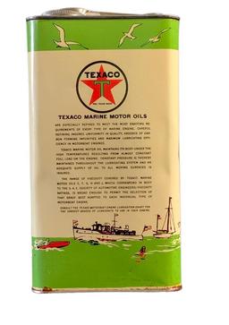 Texaco Square Marine Can. Very Graphic. NOS w/ /Box