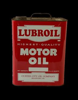 Lubroil 2 Gallon Oil Can w/ Drilling Rigs Graphics