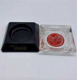 Coca-Cola Glass Ashtray and Bottle Coaster