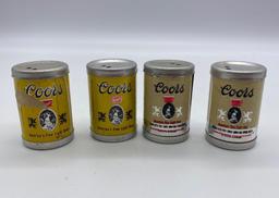 Two sets on Coors mini can Salt and Pepper Shakers NIB