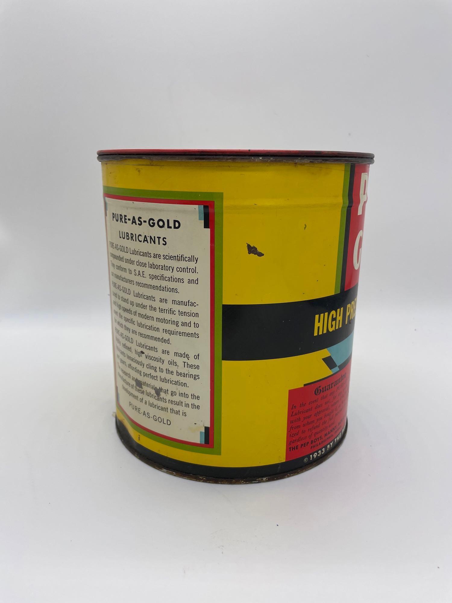 Graphic Pep Boys "Pure as Gold" 5lb Grease Can