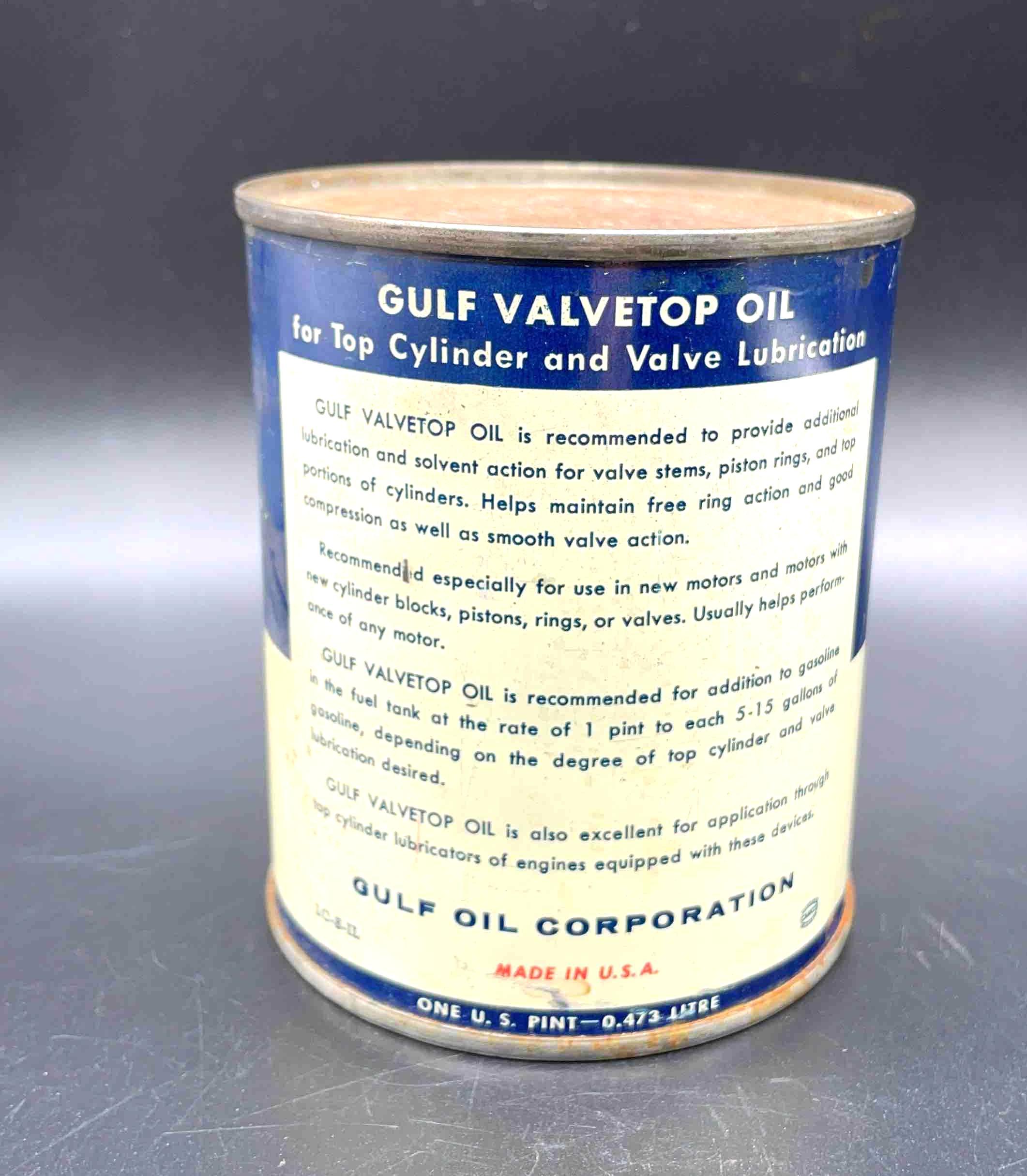 Gulf Valve Top 1 Pint Oil Can
