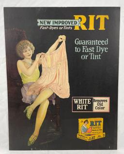 Early RIT Dyes Cardboard Sign GRAPHIC