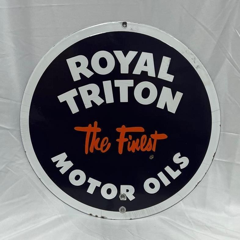 Royal Triton Motor Oils Porcelain Rack Sign