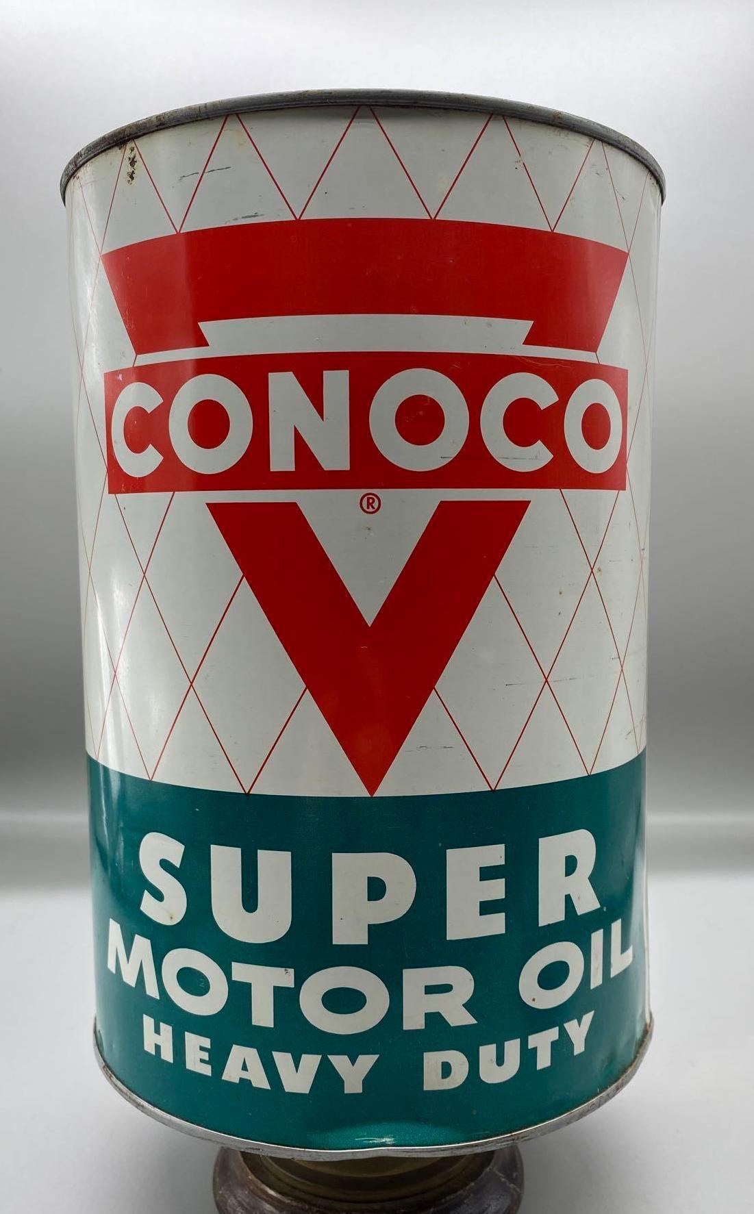 Conoco Super Heavy Duty Motor Oil 5 Quart Oil Can