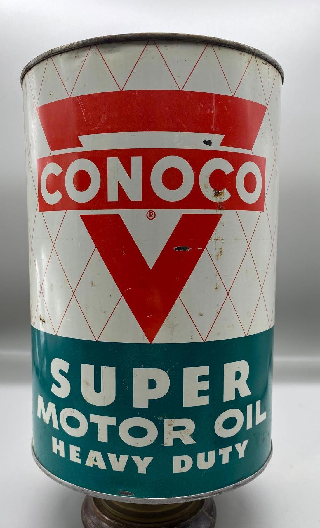 Conoco Super Heavy Duty Motor Oil 5 Quart Oil Can