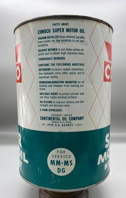 Conoco Super Heavy Duty Motor Oil 5 Quart Oil Can