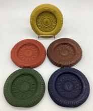 Set of Four 1934 Ford Chicago World's Fair Colored Rubber Coasters