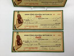 Three 1938 Coca-Cola Checks Grand Forks, ND