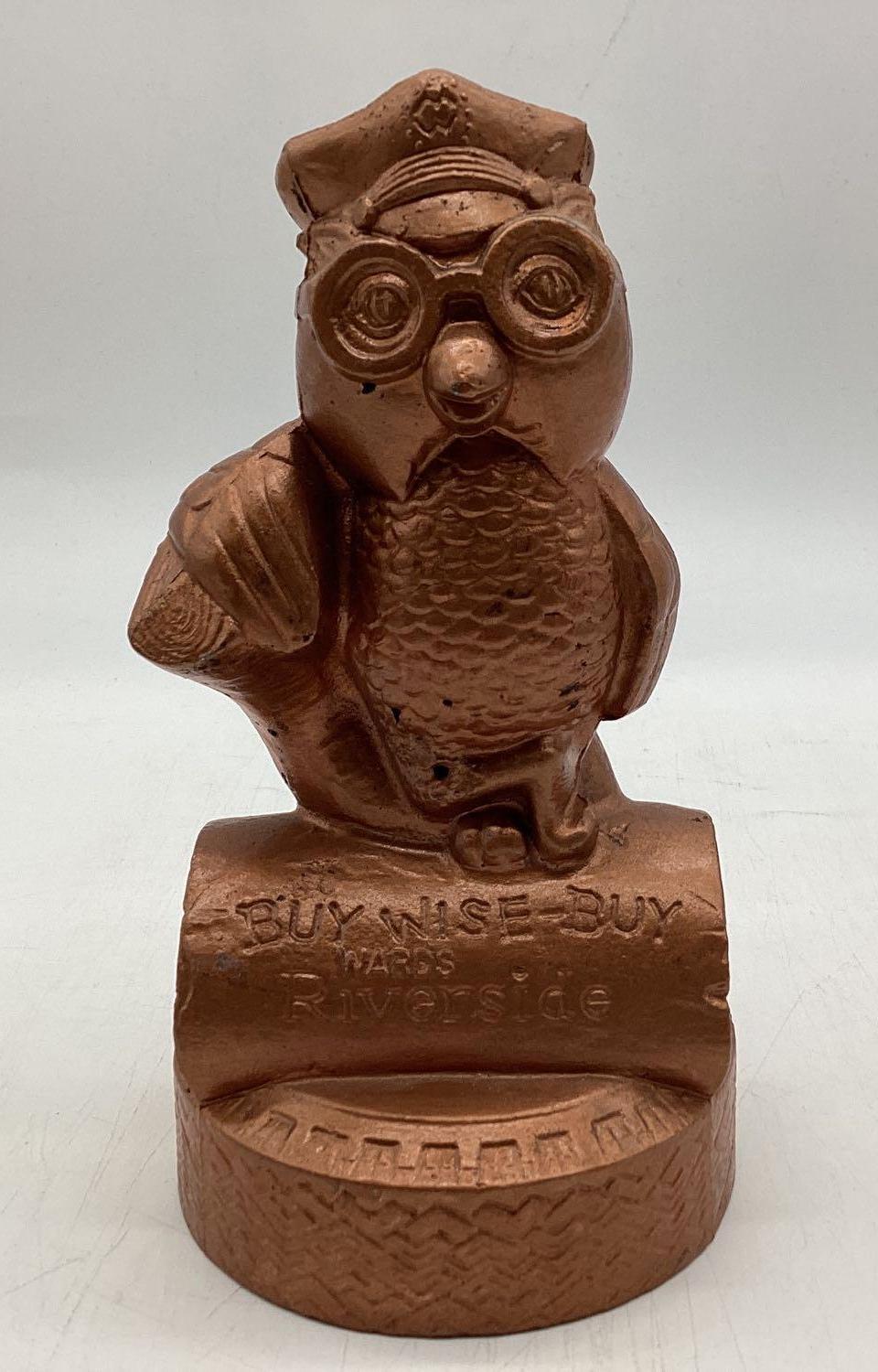 Riverside Tire Owl Cast Coin Bank