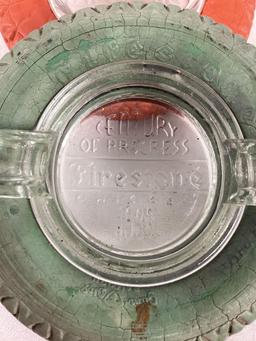 1933/34 Chicago Word's Fair Firestone Tire Ashtrays