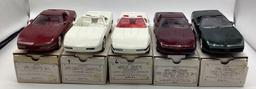 Five 1991-1994 Corvette Promotional Models w/ Original Boxes