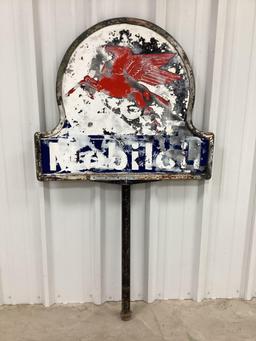 Mobiloil Keyhole Porcelain Sign w/ Pegasus