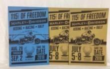 Three Harley Davidson Racing Rally Posters