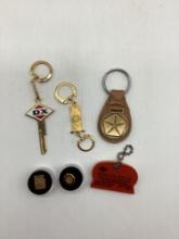 6 Misc Service Pins and Keychains