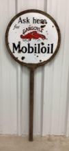 24" Mobil Gargoyle Porcelain Sign