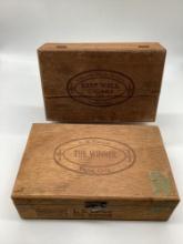 Two Robert Fulton 5 cent Cigar Boxes Tulsa, OK