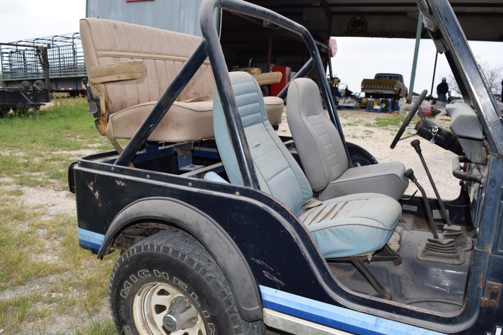 1981 CJ5 RENEGADE JEEP VIN # 1JCCM85A0BT004776 (SHOWING APPX 45,126 MILES) (TITLE ON HAND AND WILL B