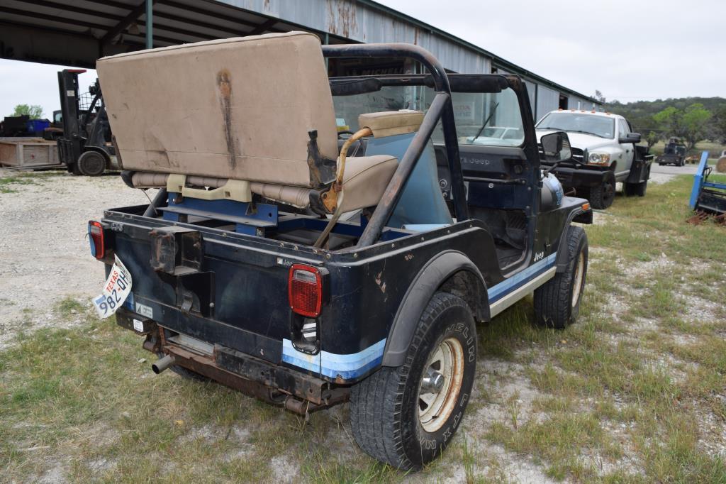 1981 CJ5 RENEGADE JEEP VIN # 1JCCM85A0BT004776 (SHOWING APPX 45,126 MILES) (TITLE ON HAND AND WILL B