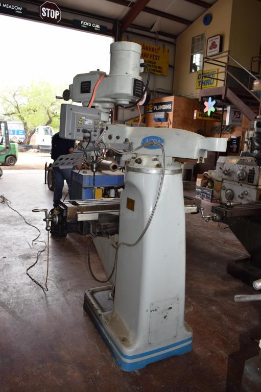 ACRA AM2V VERTICAL MILLING MACHINE W/ ACRA SDS6-2V MONITOR 220V/3PHASE, S/N 1303123 (RUNNING) MACHIN