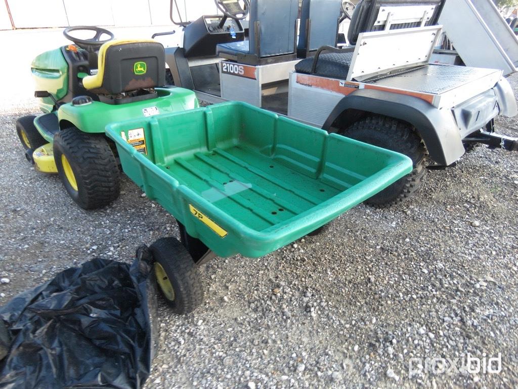 JD LT150 RIDING MOWER W/ YARD TRAILER SERIAL # M0L150B035539