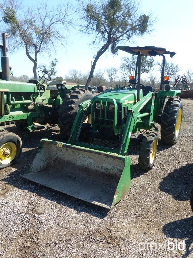 JD 5105 TRACTOR W/ JD 512 LOADER (SHOWING APPX 3,349 HOURS) (SERIAL # PY5103U006719)