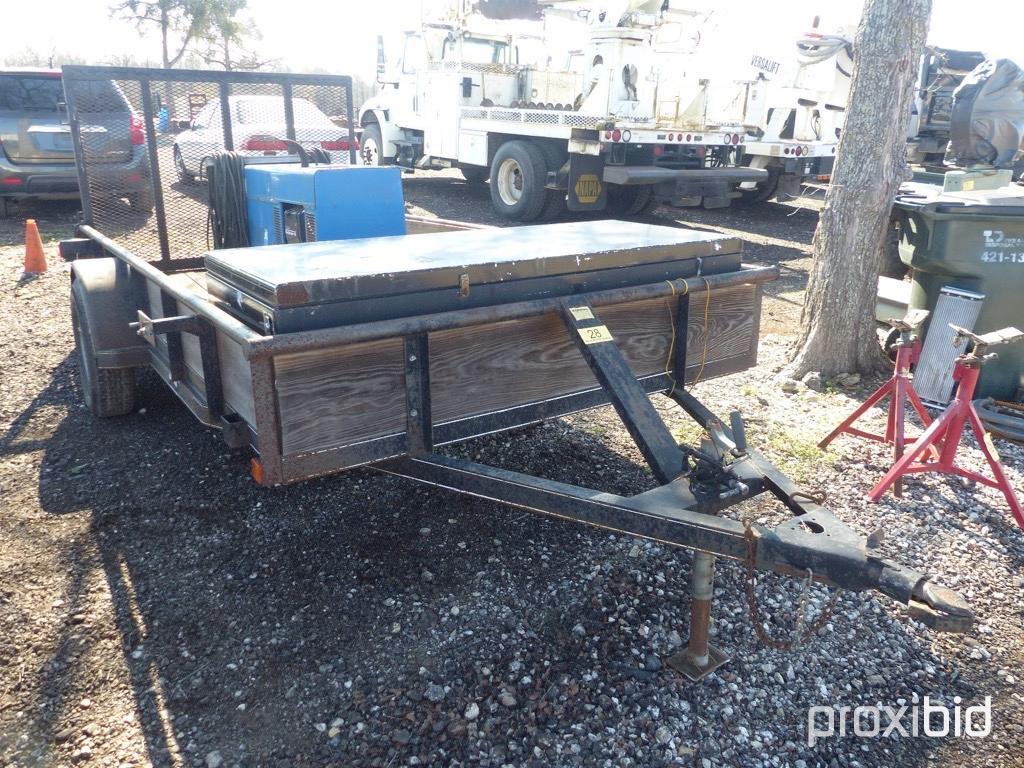 MILLER BOBCAT 225 PORTABLE WELDER W/ 2013 R&D 6' X 12' LOWBOY TRAILER (SHOWING 1,538 HOURS) (TRAILER