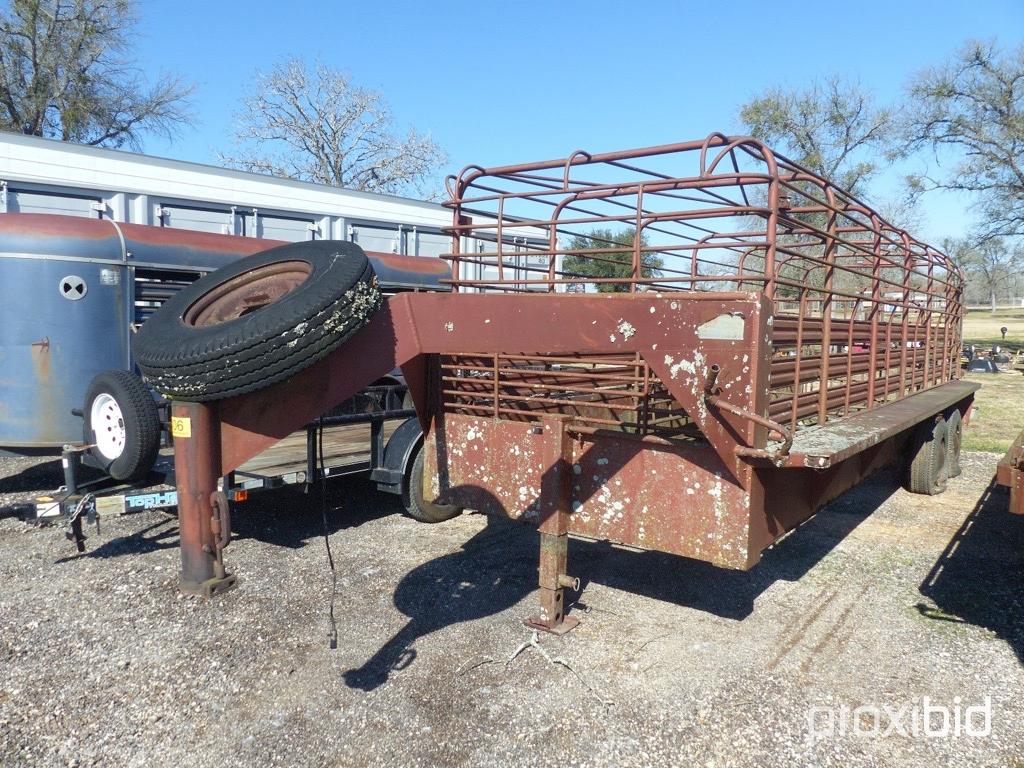 1978 6' X 24' GOOSENECK CATTLE TRAILER (VIN # J782923407) (LAW ENFORCEMENT IDENTIFICATION NUMBER INS