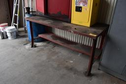 METAL SHOP TABLE (NOTE: ITEMS TO BE PAID FOR AND PICKED UP SATURDAY JUNE 25