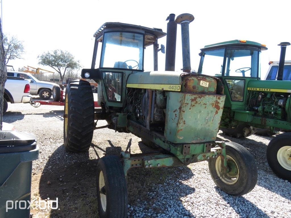 JD 4430 TRACTOR (SHOWING APPX 4,875 HOURS,UP TO BUYER TO DO THEIR DUE DILLIGENCE TO CONFIRM MILEAGE,