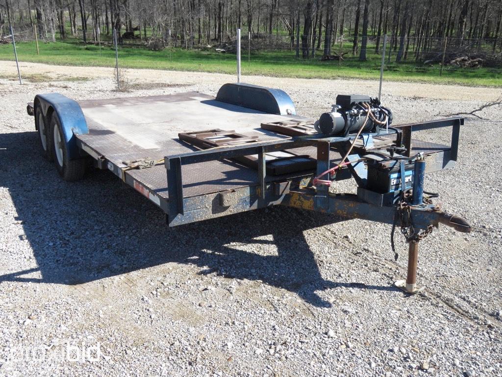 16' LOWBOY TRAILER W/ RAMPS AND WINCH  (REGISTRATION PAPER ON HAND AND WILL BE MAILED CERTIFIED WITH