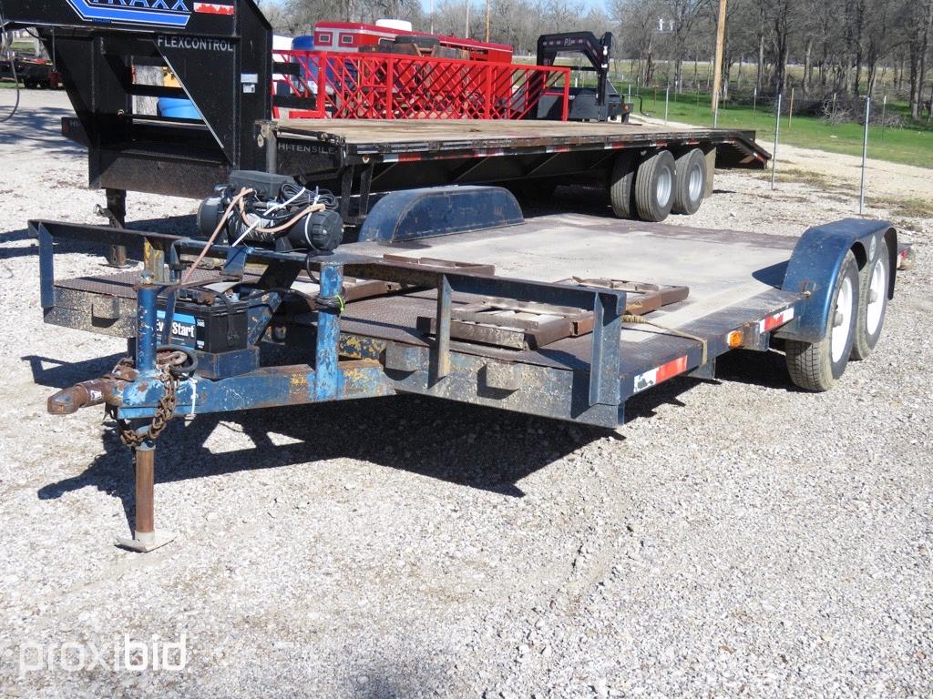 16' LOWBOY TRAILER W/ RAMPS AND WINCH  (REGISTRATION PAPER ON HAND AND WILL BE MAILED CERTIFIED WITH