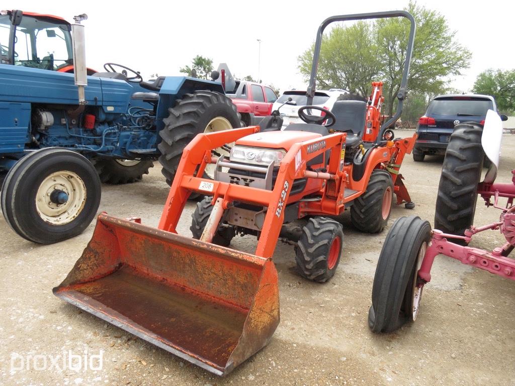 KUBOTA BX23 TRACTOR W/ KUBOTA BX23 LOADER, KUBOTA BT600 BACKHOE, BELLY MOWER, AND BEAR CAT CHIPPER 3