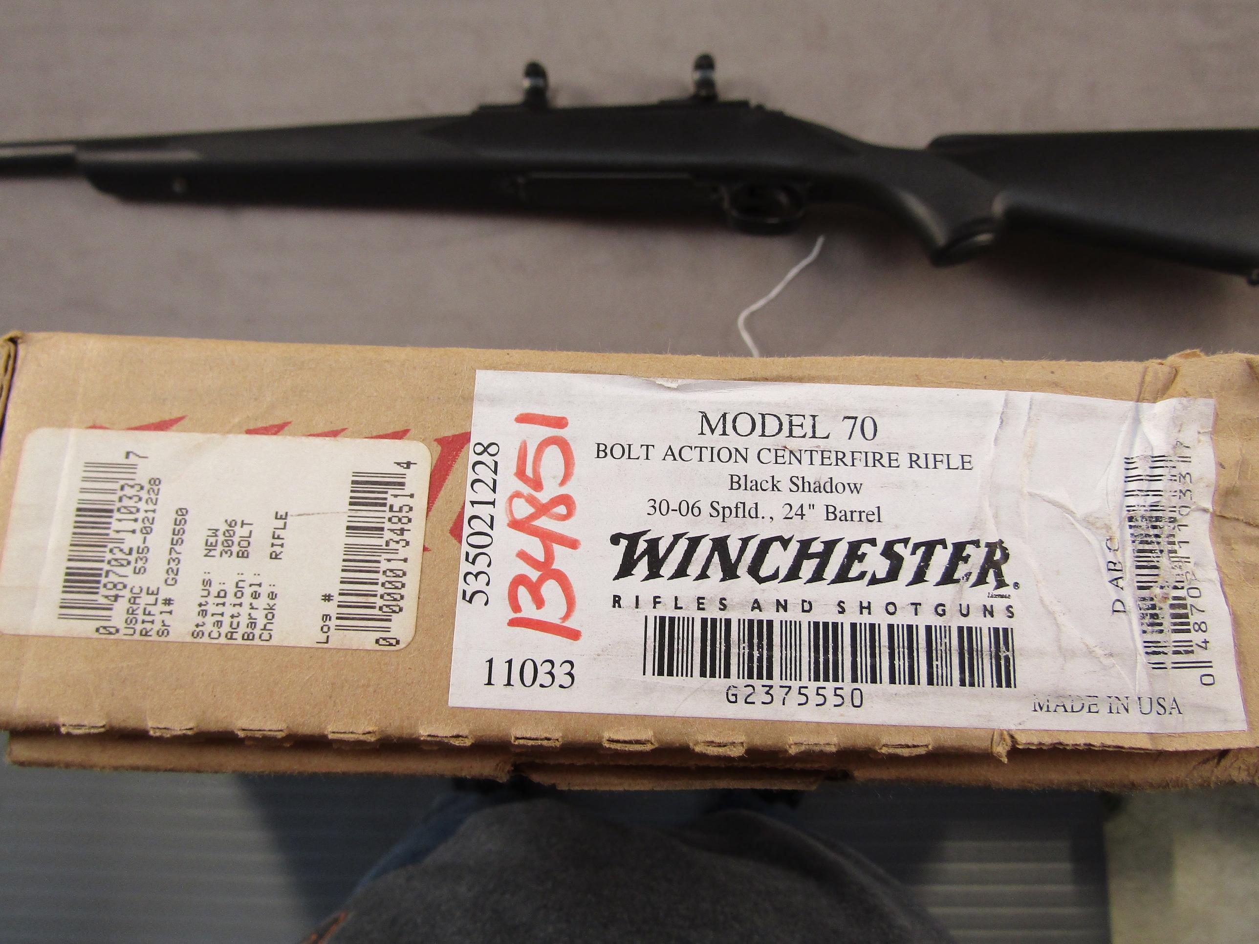 WINCHESTER MODEL 70, 30-06 BOT ACTION RIFLE, S#G2375550