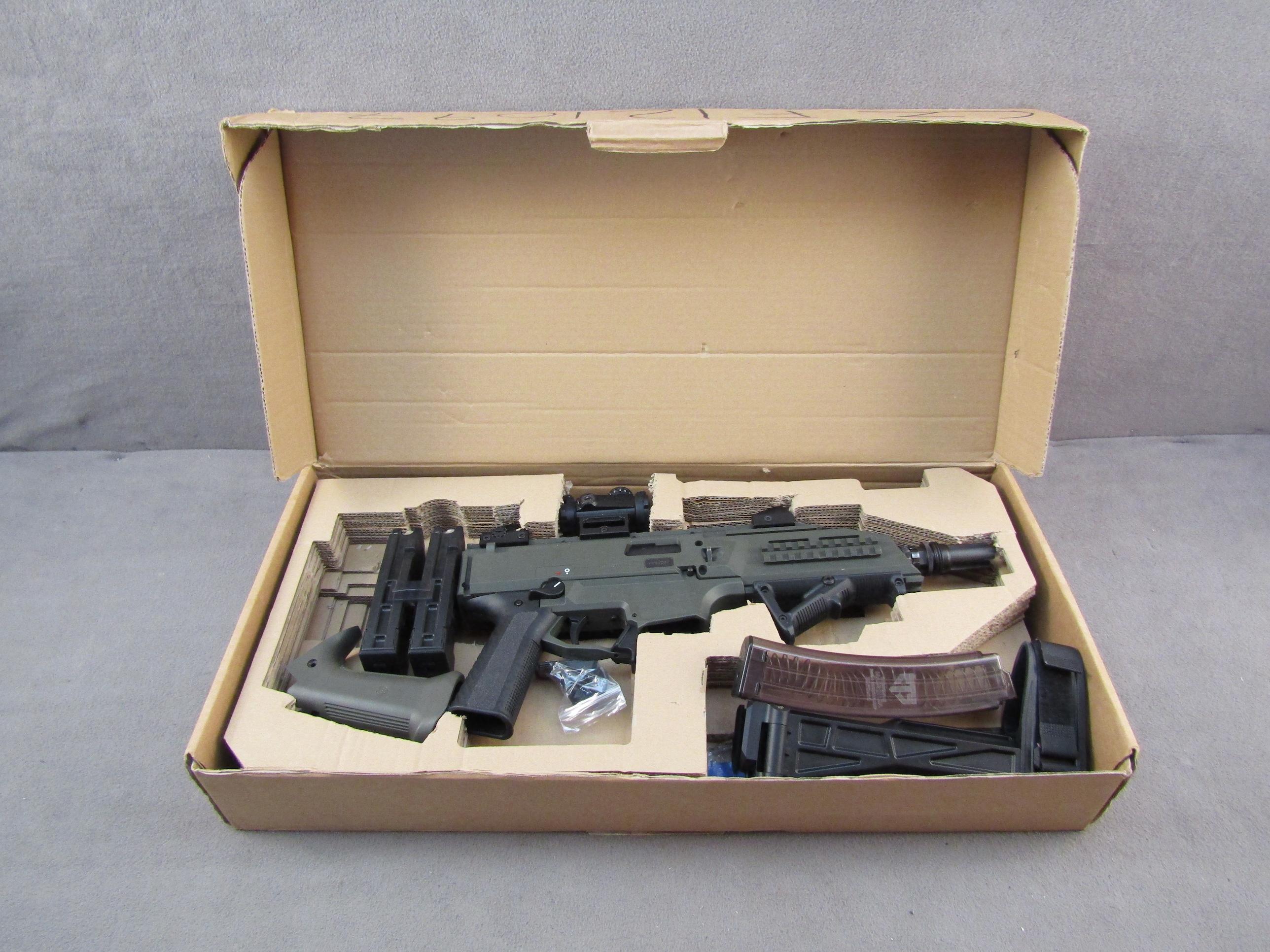 handgun: CZ Model Scorpion, Semi-Auto Pistol, 9x19, 20 shot, 7" barrel, S#F121097