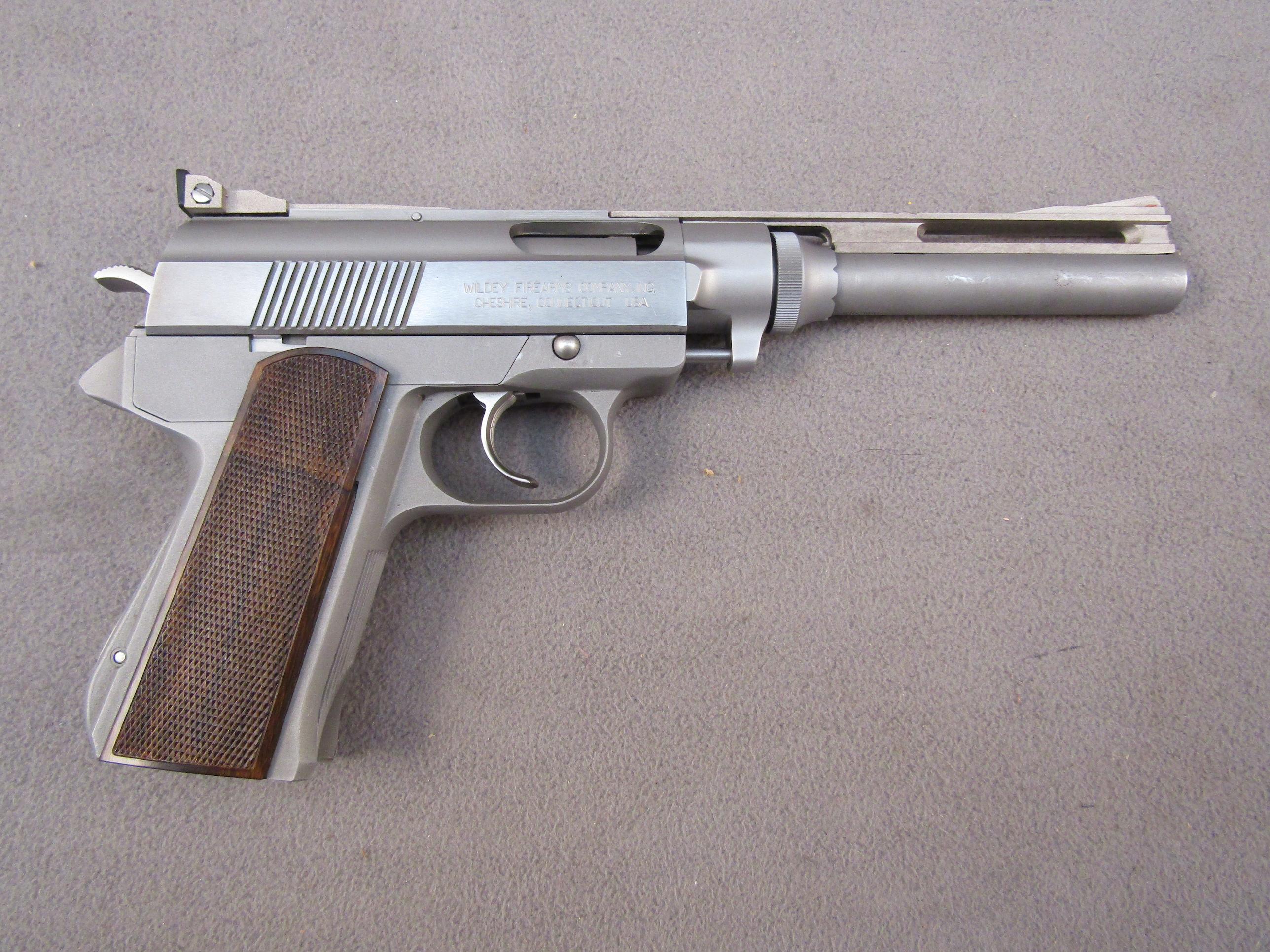 handgun: WILDEY Model 458, Semi-Auto Pistol, .45win mag, 7 shot, 8" barrel, S#45-1023