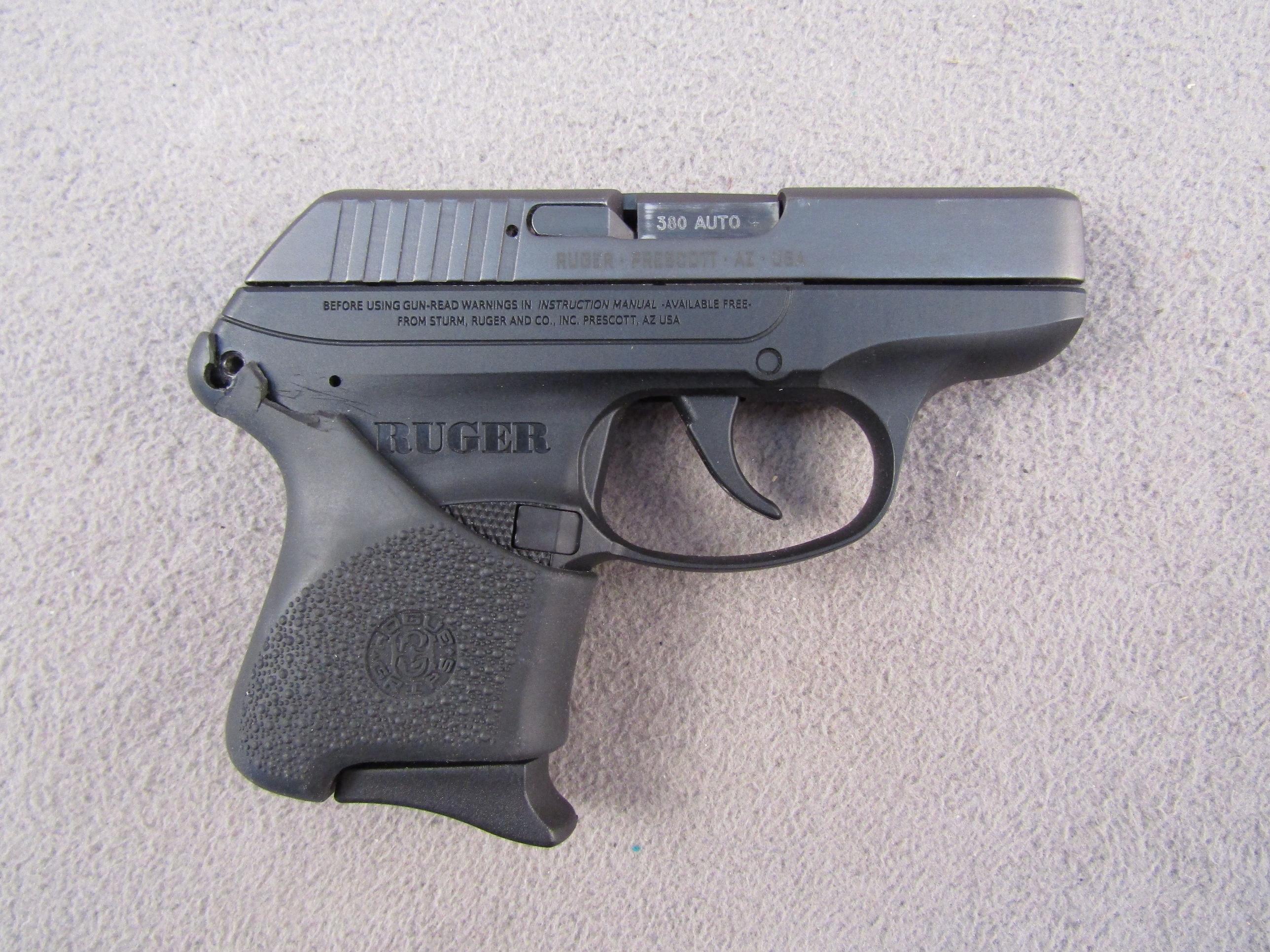 handgun: RUGER Model LCP, Semi-Auto Pistol, .380, 6 shot, 2.5" barrel, S#376-12546