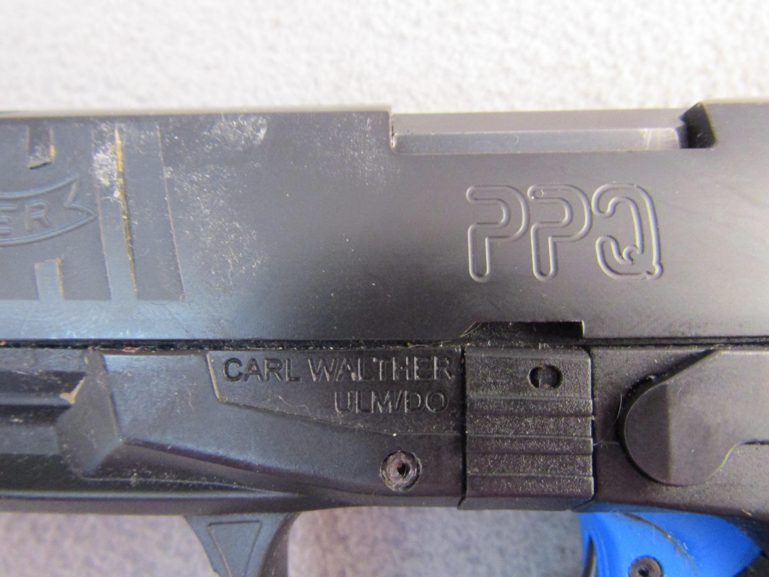 handgun: WALTHER Model PPQ, Semi-Auto Pistol, 9mm, 15 shot, 3.75" barrel, S#FBA3405