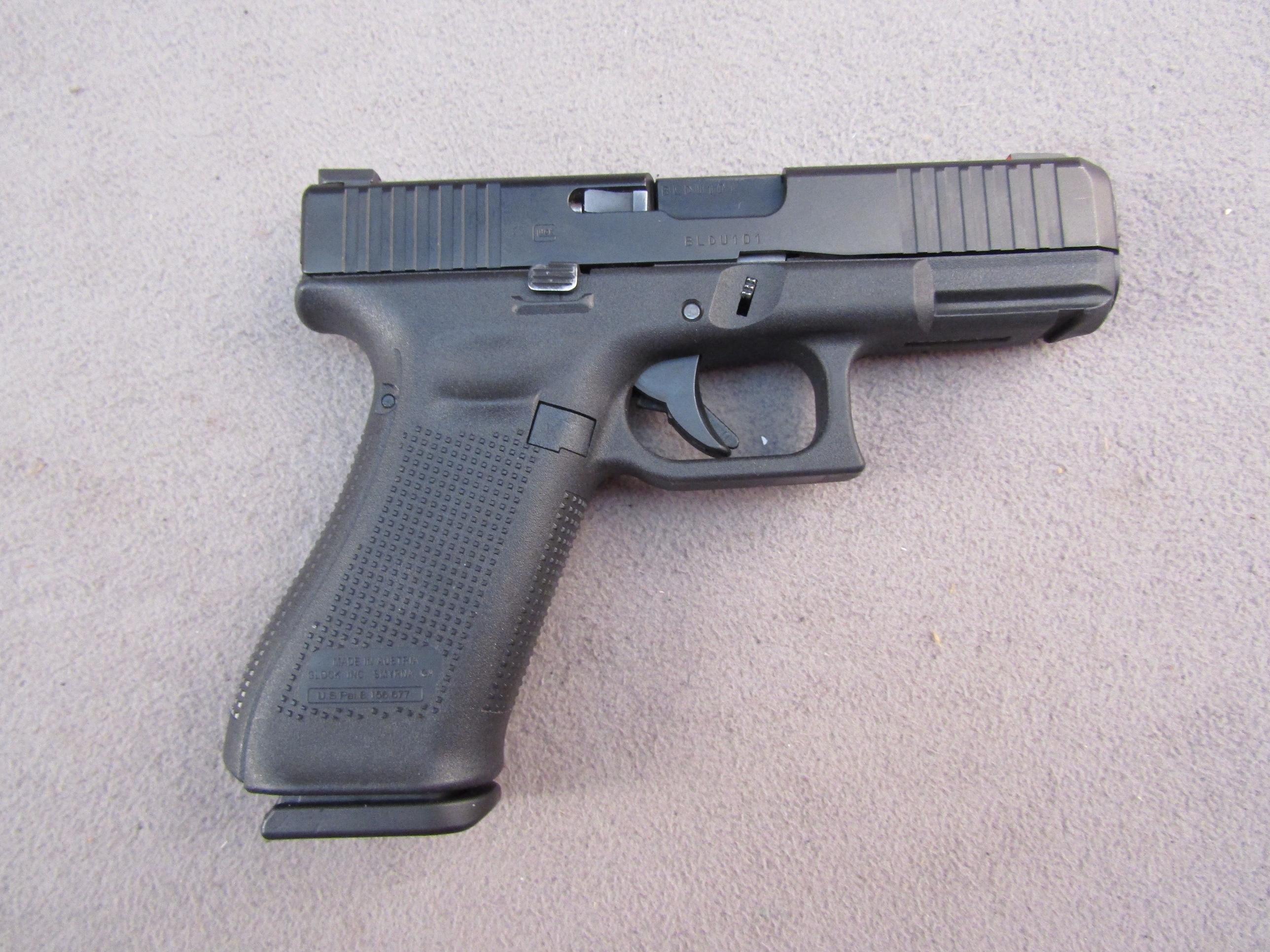 handgun: GLOCK Model 45, Semi-Auto Pistol, 9mm, 17 shot, 2.75" barrel, S#BLDU101