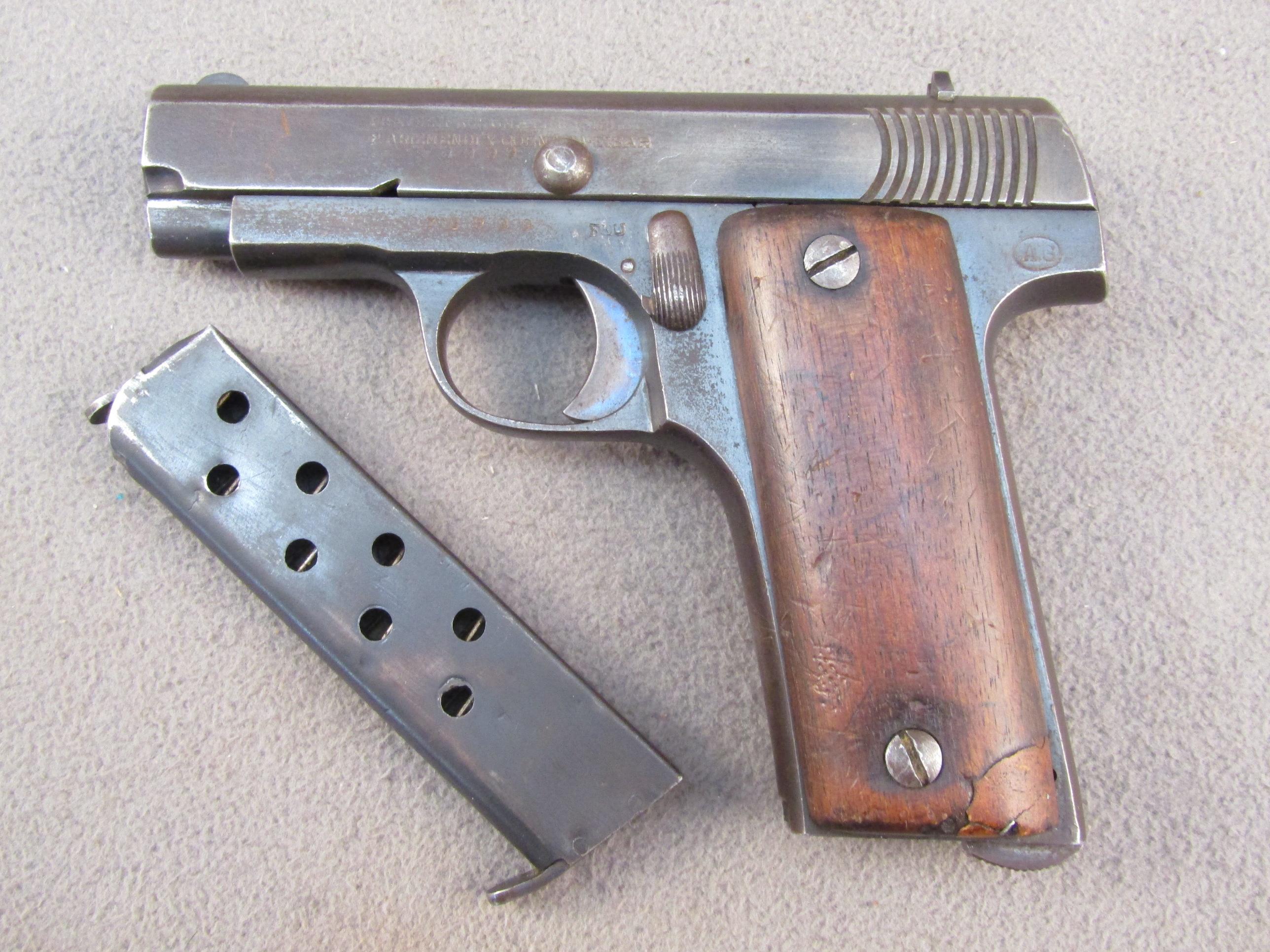 handgun: RUBY Model Hibar, Semi-Auto Pistol, .32, 8 shot, 3.25" barrel, S#78899