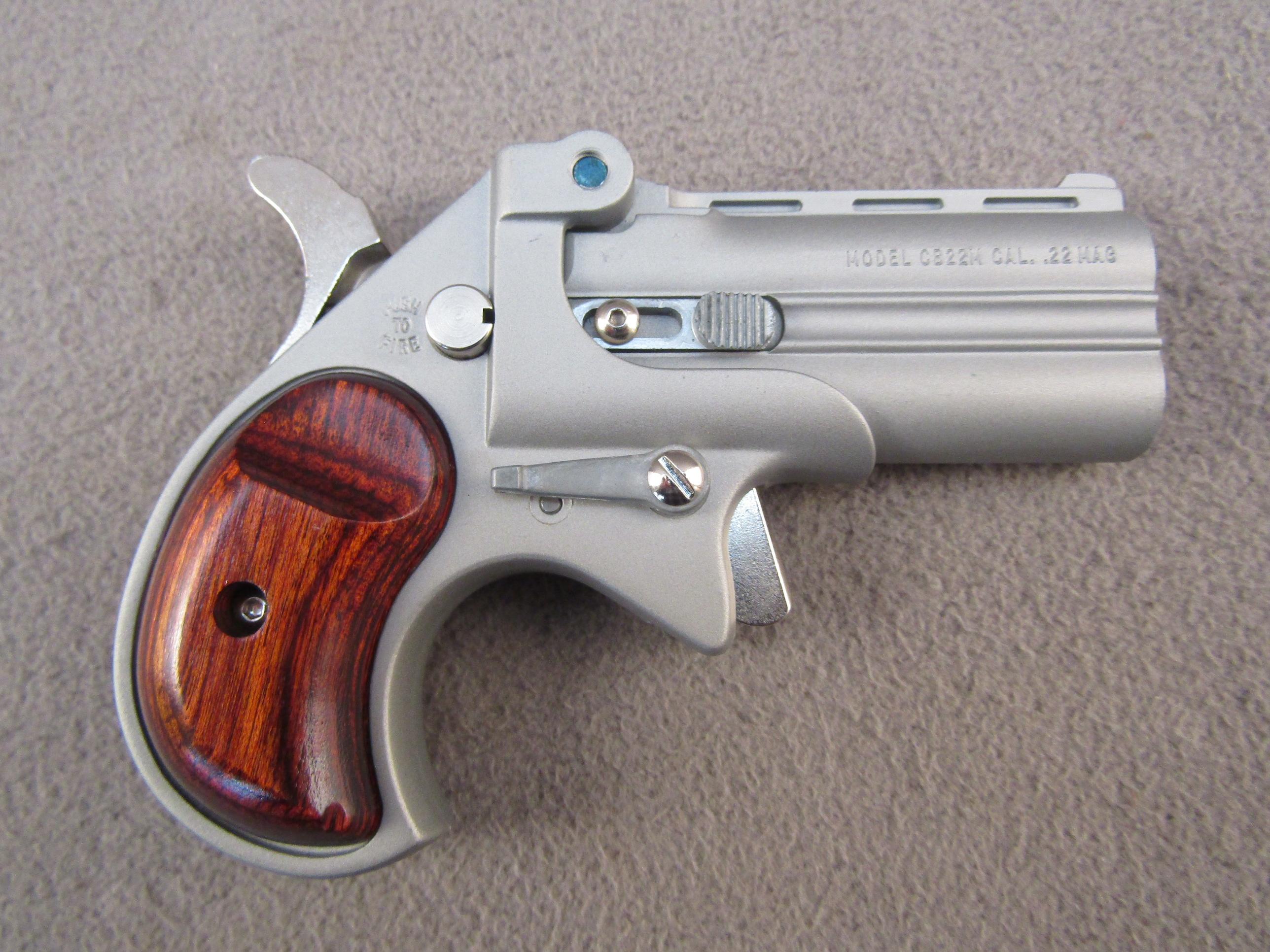 handgun: COBRA ENT Model CB22M, Single-Shot Derringer, .22, 2 shot, 2.5" barrel, S#CT128974