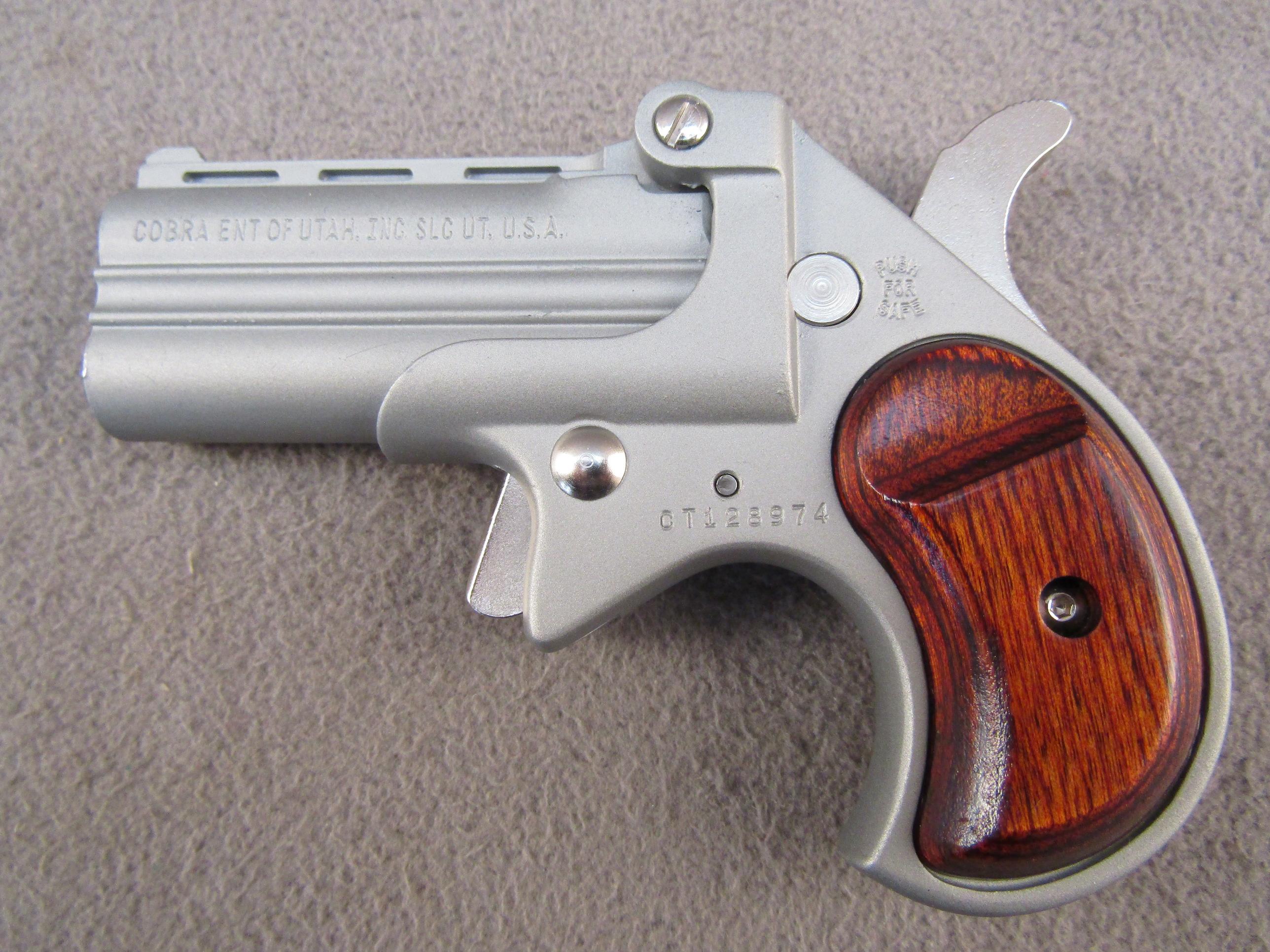 handgun: COBRA ENT Model CB22M, Single-Shot Derringer, .22, 2 shot, 2.5" barrel, S#CT128974