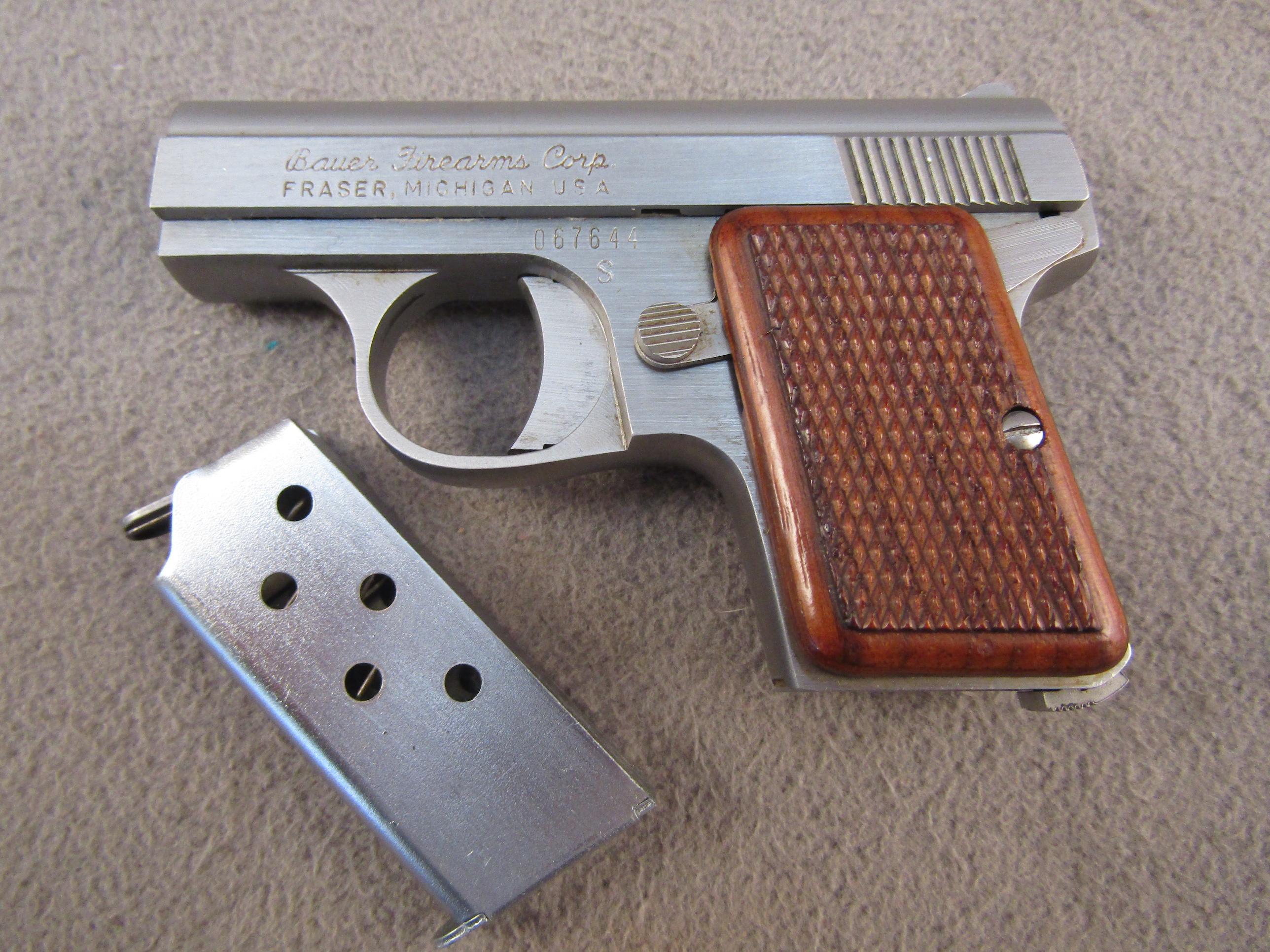 handguns: BAUER FIREARMS Model Bauer Automatic, S-A Pistol, .25, 6 shot, 2" bbl, S#067644 & S#067645