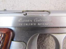 handguns: BAUER FIREARMS Model Bauer Automatic, S-A Pistol, .25, 6 shot, 2" bbl, S#067644 & S#067645