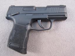 handgun: SIG SAUER Model P365, Semi-Auto Pistol, 9mm, 10 shot, 3" barrel, S#66B286395