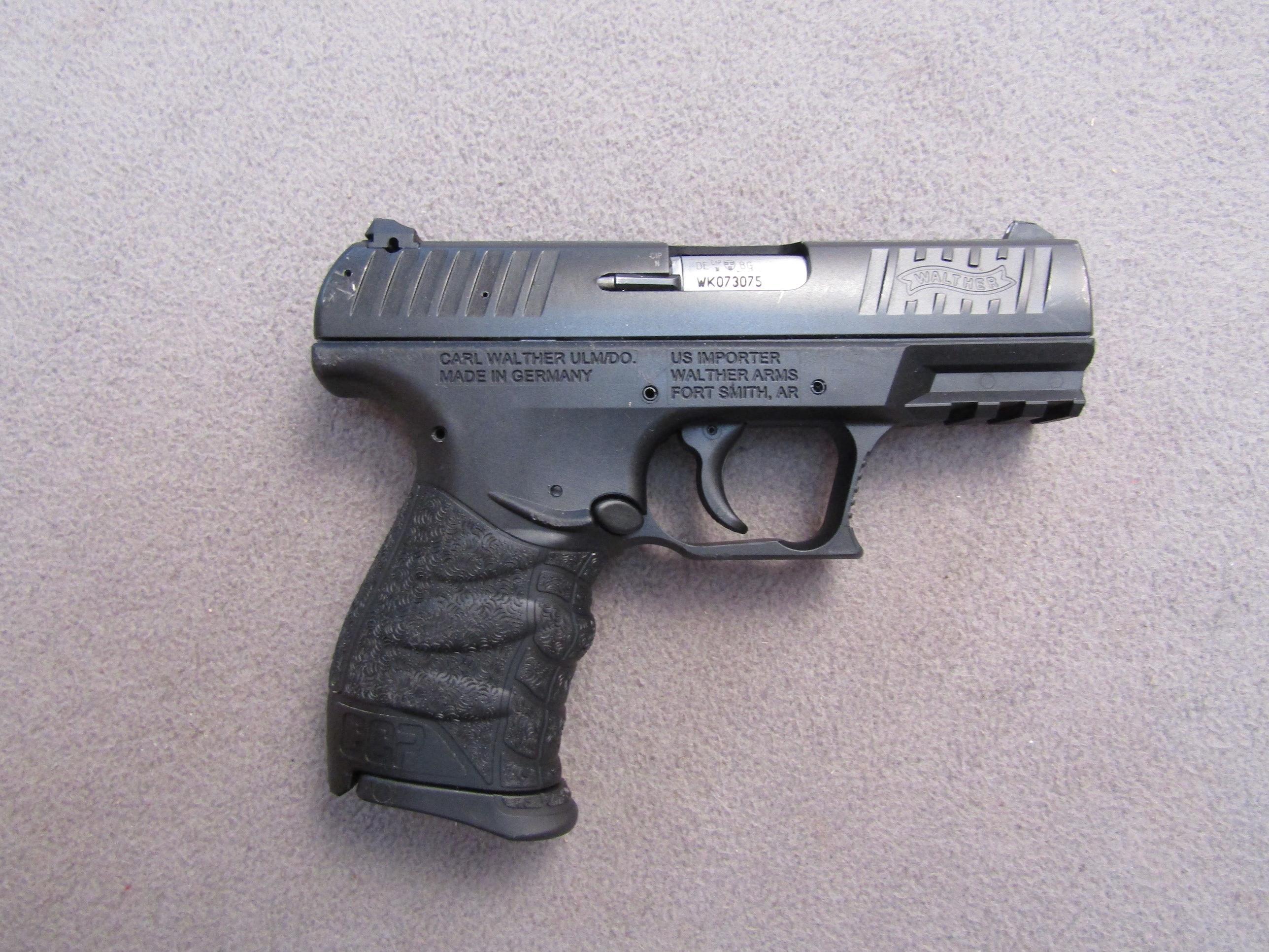 handgun: WALTHER Model CCP, Semi-Auto Pistol, 9mm, 8 shot, 3.5" barrel, S#WK073075